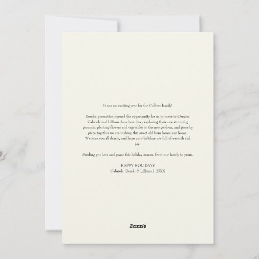 Ivoor Zeer Vrolijk Kerstmis Vijf Fotocollage Feestdagenkaart (Achterkant)