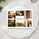 Ivoor Zeer Vrolijk Kerstmis Zes Fotocollage Feestdagenkaart<br><div class="desc">Deze Ivory Very Merry Christmas Six Photo Collage Holiday Kaart design heeft een verfijnde heldere crème achtergrond met een mix van eenvoudige zwarte letters en klassieke kalligrafie in combinatie met een minimalistische boho-stijl die een perfecte balans tussen strakke moderne subtiliteit en elegantie biedt. Dit charmante ontwerp is een mooie manier...</div>