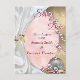 Ivoor Zijde, Gouden Kant & Parels en Marmer Aankondigingskaart