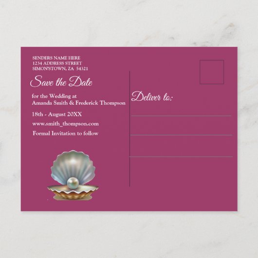 Ivoor Zijde, Gouden Kant & Parels en Marmer Aankondigingskaart (Achterkant)