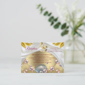 Ivoor Zijde, Gouden Kant & Parels en Marmer Informatiekaartje (Staand voorkant)