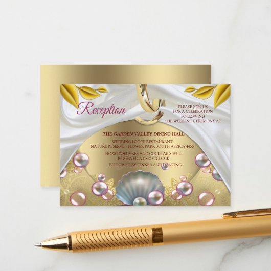 Ivoor Zijde, Gouden Kant & Parels en Marmer Informatiekaartje (Voorkant / Achterkant in situ)