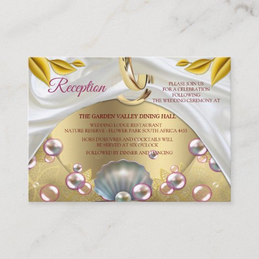 Ivoor Zijde, Gouden Kant & Parels en Marmer Informatiekaartje (Voorkant)