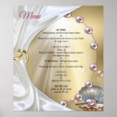 Ivoor Zijde, Gouden Kant & Parels en Marmer Poster (Voorkant)