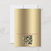 Ivoor Zijde, Gouden Kant & Parels en Marmer RSVP Kaartje (Achterkant)