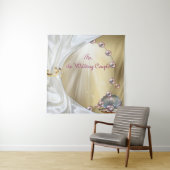 Ivoor Zijde, Gouden Kant & Parels en Marmer Wandkleed (In situ)