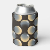 Ivoor Zilver: Geometrisch Droplets Design Blikjeskoeler (Blikje Voorkant)