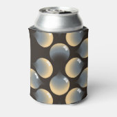 Ivoor Zilver: Geometrisch Droplets Design Blikjeskoeler (Blikje Achterkant)