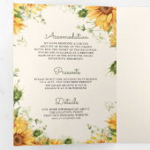 Ivoor Zonnebloemen Mason Jar QR Code Huwelijk Drieluik Uitnodiging (Binnenzijde eerst)