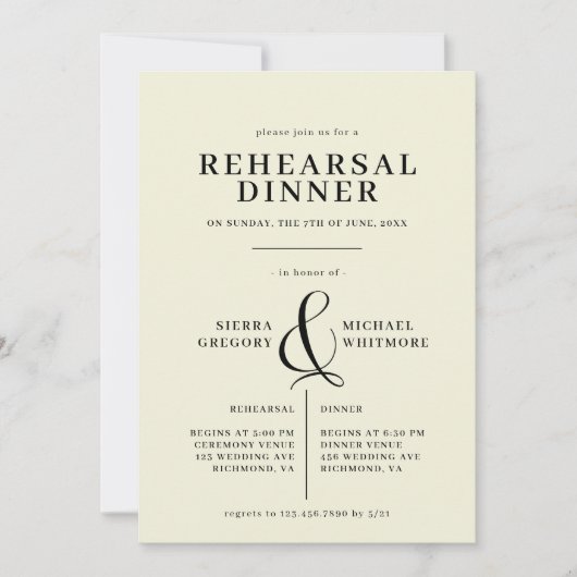 Ivoor & Zwart | Elegant  repetitiediner Kaart (Voorkant)