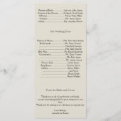 Ivoor Zwart en Goud Damask Trouwprogramma Programmakaart (Achterkant)