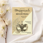 Ivoor Zwart Goud Sparkle Glitter Masquerade Prom Kaart