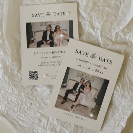Ivoor & Zwarte Rechtbank Trouw Save the Date Kaart
