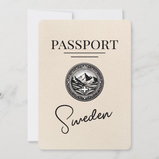 Ivoor Zweden Paspoort Bewaar de datum Save The Date (Voorkant)