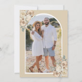 Ivoorbeige Bloemen Mason Jar Foto bruiloft Save The Date (Achterkant)