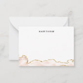 Ivoorbeige gouden rand gepersonaliseerde briefkaar notitiekaartje (Voorkant)