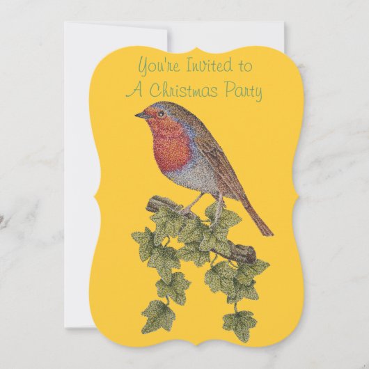 ivoorblad met kerstrobin kaart (Voorkant)