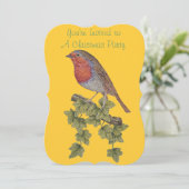 ivoorblad met kerstrobin kaart (Staand voorkant)