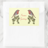 ivoorbladeren en schattige robin voor kerstmis rechthoekige sticker (Tas)