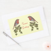 ivoorbladeren en schattige robin voor kerstmis rechthoekige sticker (Envelop)