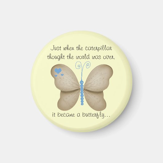 Ivoorblauwe vlinder magneet (Voorkant)