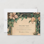 Ivoorbloei Art Nouveau bruiloft Bedankkaart (Voorkant)