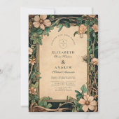 Ivoorbloei Art Nouveau bruiloft Kaart (Voorkant)