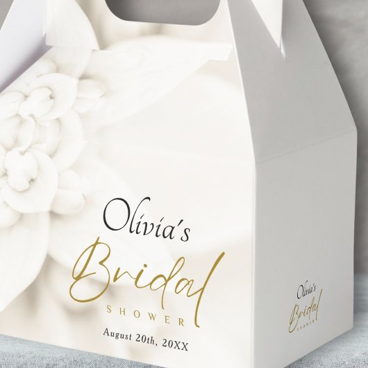 Ivoorbloei & Elegant Gold Script Vrijgezellenfeest Bedankdoosjes