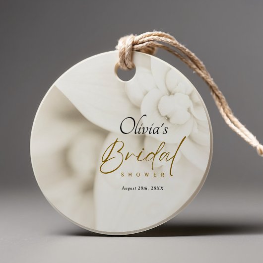 Ivoorbloei & Elegant Gold Script Vrijgezellenfeest Bedankjes Labels