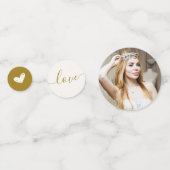 Ivoorbloei & Elegant Gold Script Vrijgezellenfeest Confetti (Achterkanten)