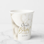 Ivoorbloei & Elegant Gold Script Vrijgezellenfeest Papieren Bekers (Voorkant)