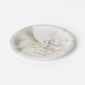 Ivoorbloei & Elegant Gold Script Vrijgezellenfeest Papieren Bordje (Gekanteld)