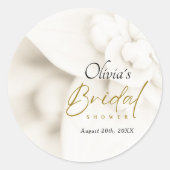 Ivoorbloei & Elegant Gold Script Vrijgezellenfeest Ronde Sticker (Voorkant)