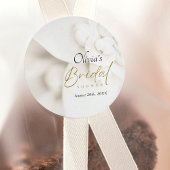 Ivoorbloei & Elegant Gold Script Vrijgezellenfeest Ronde Sticker