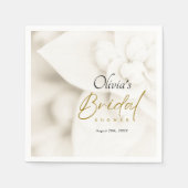 Ivoorbloei & Elegant Gold Script Vrijgezellenfeest Servet (Voorkant)