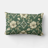Ivoorbloem op smaragdgroene achtergrond kussen (Achterkant)