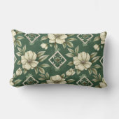 Ivoorbloem op smaragdgroene achtergrond kussen (Voorkant)