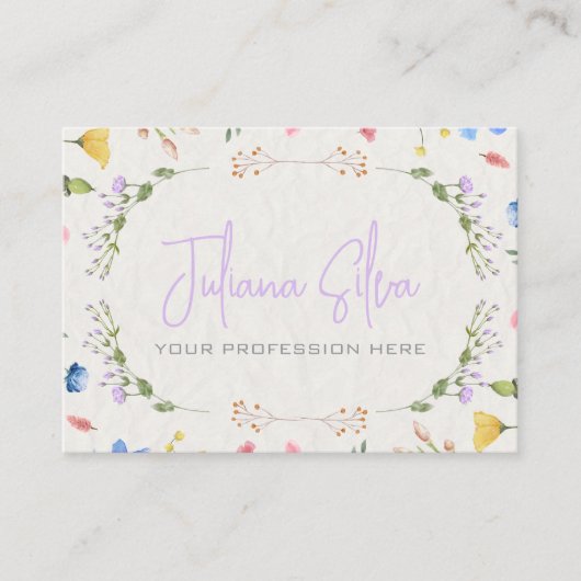 Ivoorbloem Waterverf met QR Visitekaartje (Voorkant)