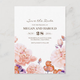 Ivoorbloemen  Elegant Save the Date Aankondigingskaart