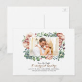 Ivoorbloemen en vetplanten foto Sla de datum op Aankondigingskaart (Voorkant / Achterkant)