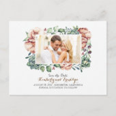 Ivoorbloemen en vetplanten foto Sla de datum op Aankondigingskaart (Voorkant)