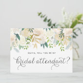 Ivoorbloemen, jij bent mijn bruidsbegeleider kaart (Staand voorkant)