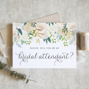 Ivoorbloemen, jij bent mijn bruidsbegeleider kaart