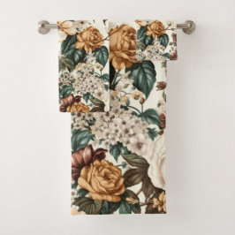  ivoorbloemen, veelkleurige Rozen Bad Handdoek