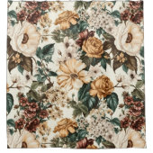 ivoorbloemen, veelkleurige Rozen Douchegordijn (Voorkant)