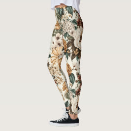  ivoorbloemen, veelkleurige Rozen Leggings