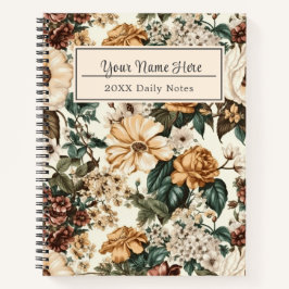  ivoorbloemen, veelkleurige Rozen Notitieboek