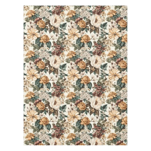 ivoorbloemen, veelkleurige Rozen Tafelkleed (Voorkant)