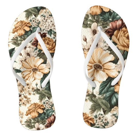  ivoorbloemen, veelkleurige Rozen Teenslippers (Voetbed)