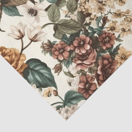 ivoorbloemen, veelkleurige Rozen Tissuepapier (Detail)